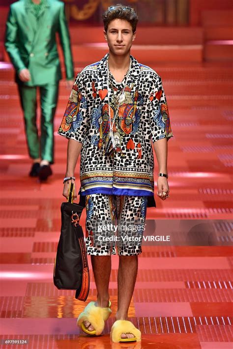 Juanpa Zurita walks the runway at the Dolce & Gabbana show 